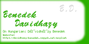 benedek davidhazy business card